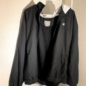 Vintage Black Champion Zip Down Windbreaker Jacket Men’s XL